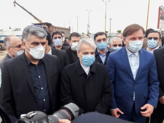 رییس سازمان برنامه و بودجه و استاندار گیلان از روند احداث پروژه راه آهن رشت – کاسپین بازدید کردند